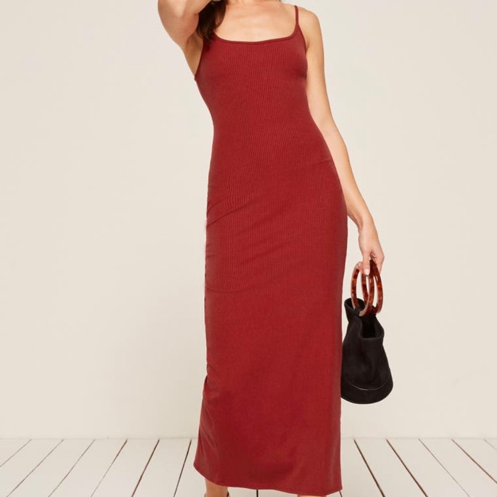 Reformation Red Midi Dress